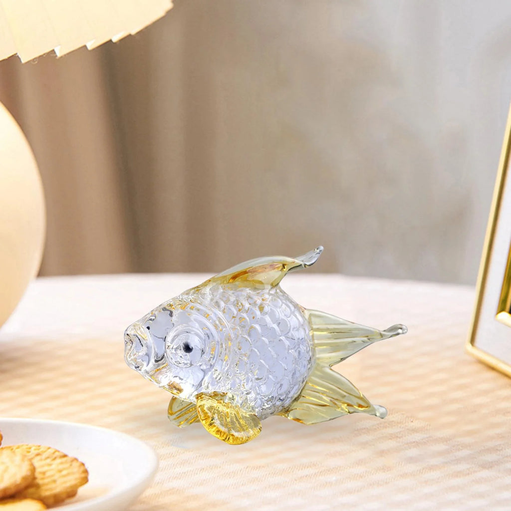 Hand Blown Glass Goldfish Figurine Ornament G864098