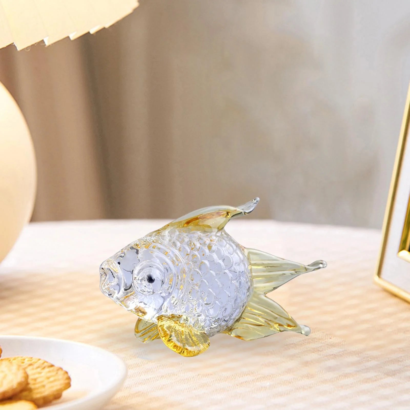 Hand Blown Glass Goldfish Figurine Ornament G864098