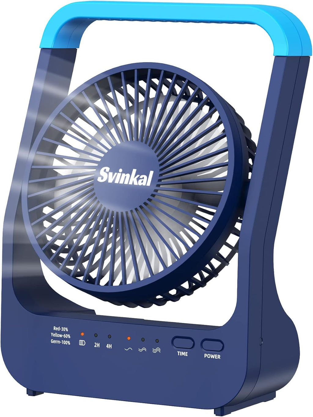 20000mAh Rechargeable USB Desk Fan with Timer, 3 Speed, 360° Rotation, Pack of 2 H844068