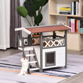 3-Story Wooden Cat House with Balcony X1033