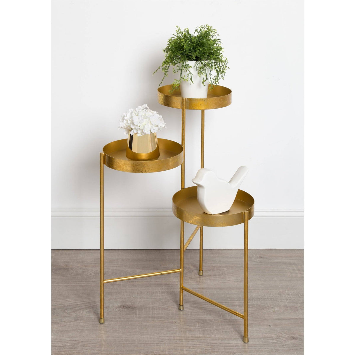 Navy Blue Metal Tri-Level Plant Stand T7610