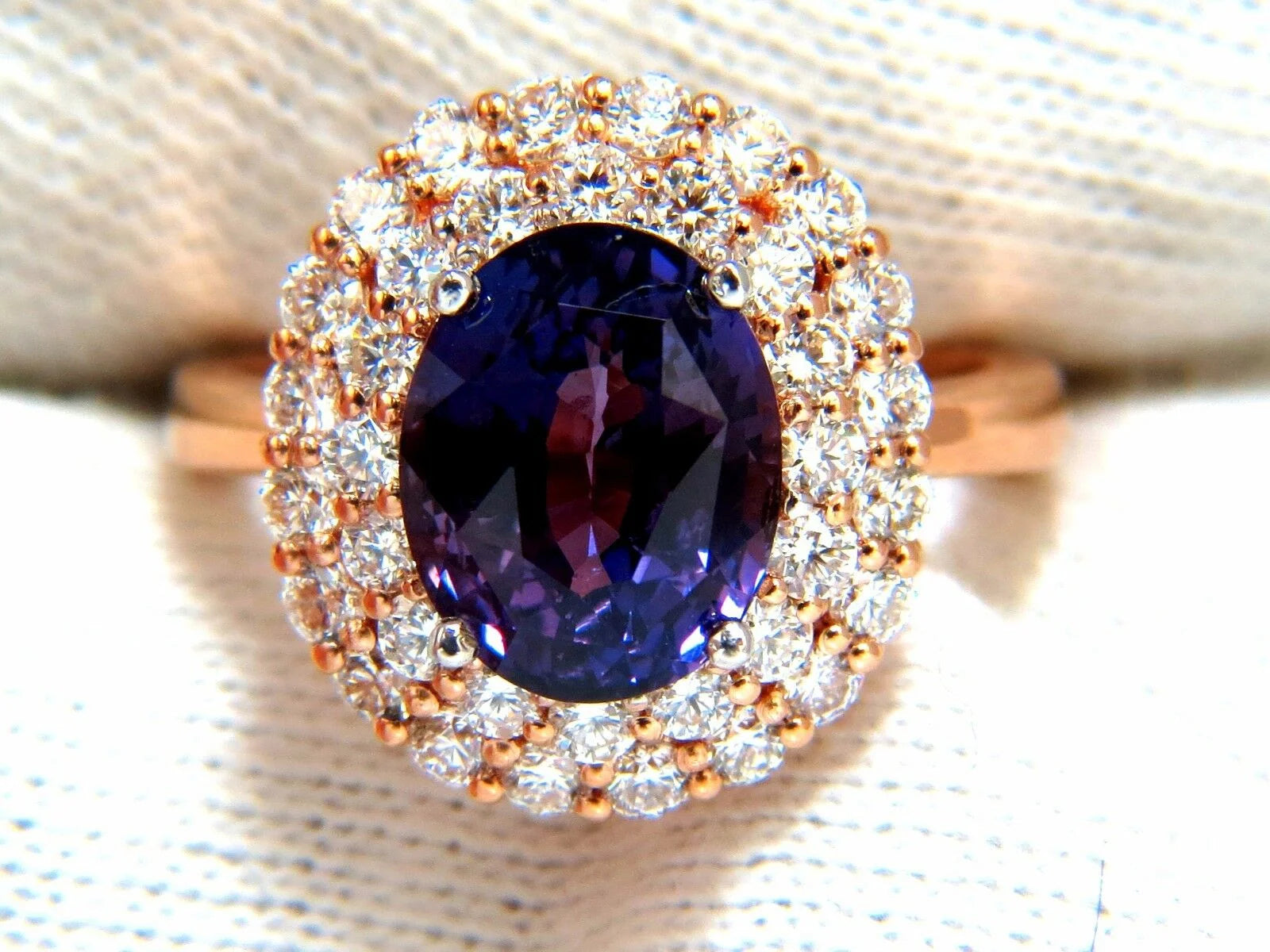 6.41ct Natural Vivid Purple Sapphire Diamond Ring R1624