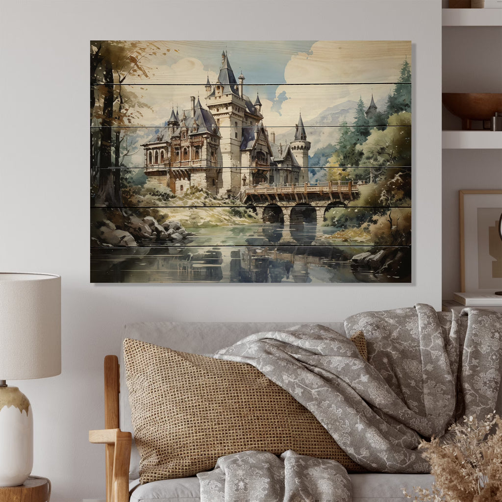 Natural Pine Wood Architecture Print N7140
