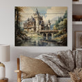 Natural Pine Wood Architecture Print N7140
