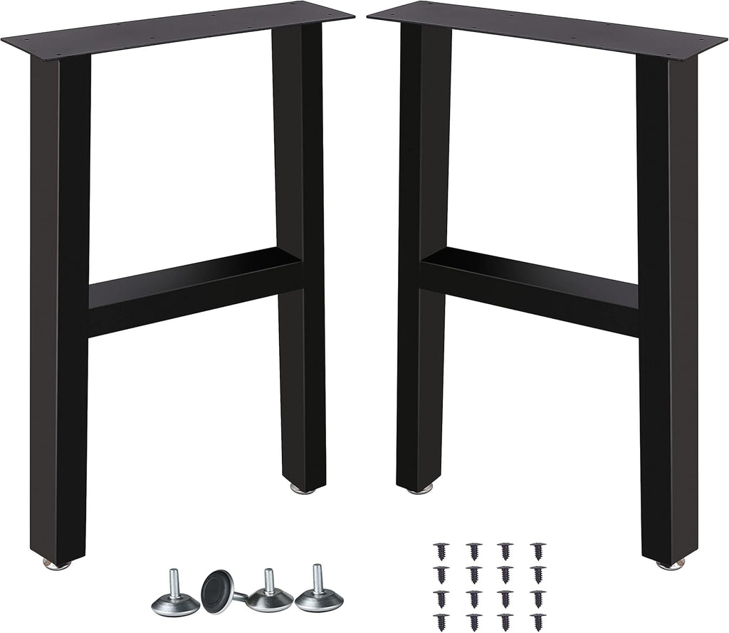 Set of 2 Metal Table Legs 28 Inch Height 18 Inch Wide with 4 Casters A804