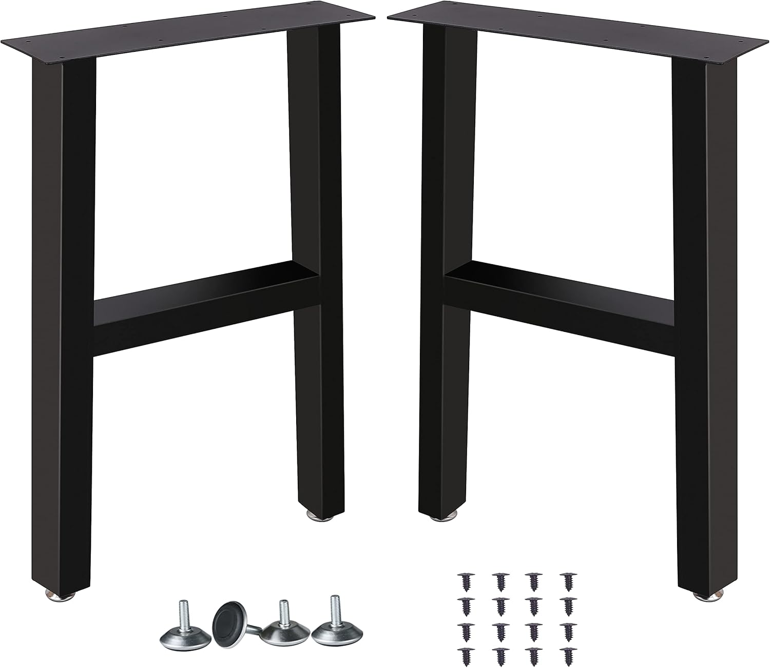 Set of 2 Metal Table Legs 28 Inch Height 18 Inch Wide with 4 Casters A804