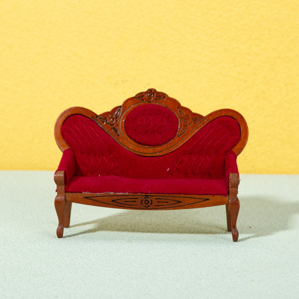 Walnut Color Dollhouse Miniature Sofa X121384