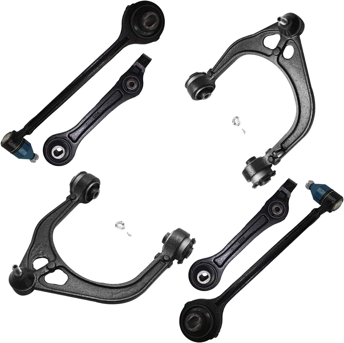 6PC Front Upper and Lower Forward Rearward Control Arms with Ball Joints P8066