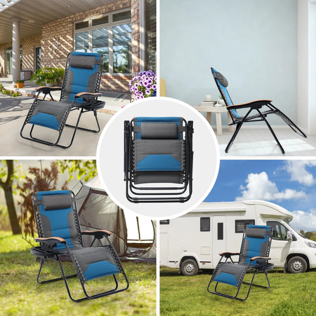 Aqua XL Oversized Padded Zero Gravity Chair C97740