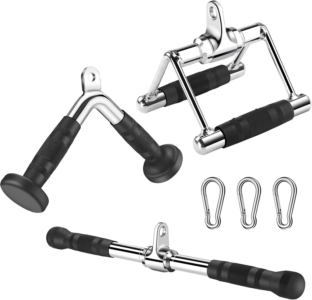 Gym Cable Attachments Double D Row Handles Tricep Rope V Shaped Bar Rotating Straight Bar L9669