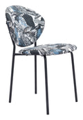 Black Leaf Print Dining Chair (Set of 2) A380