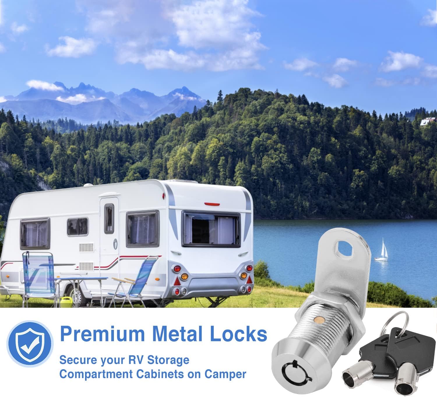 1-1/8 Inch Chrome Tubular Cam Lock 6 Pack D770830