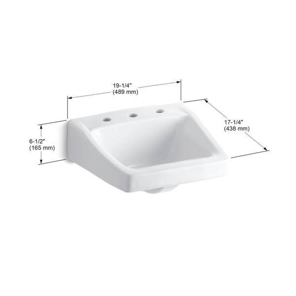 White Wall-Mount Bathroom Sink R973