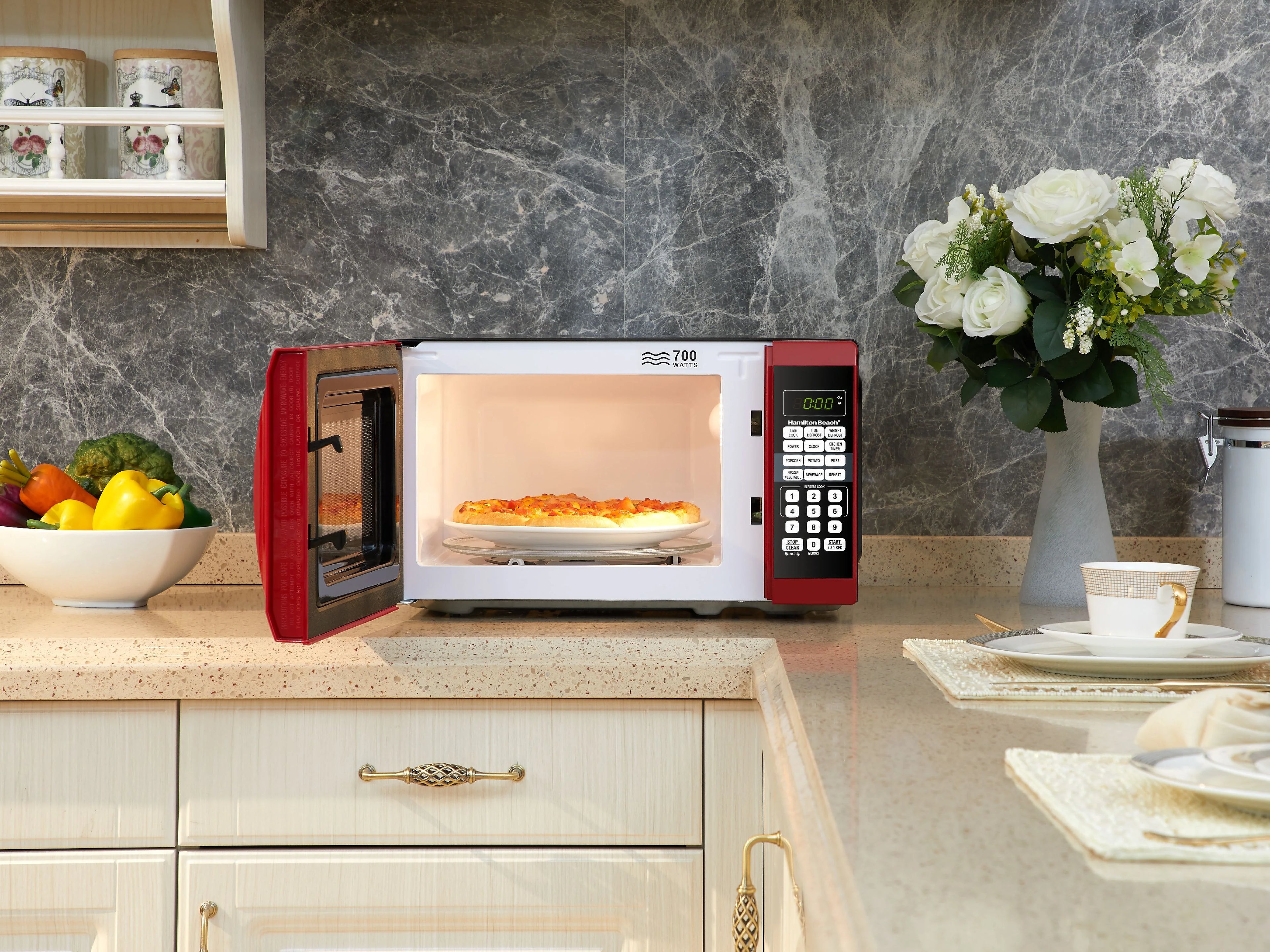 Red Microwave Oven V638