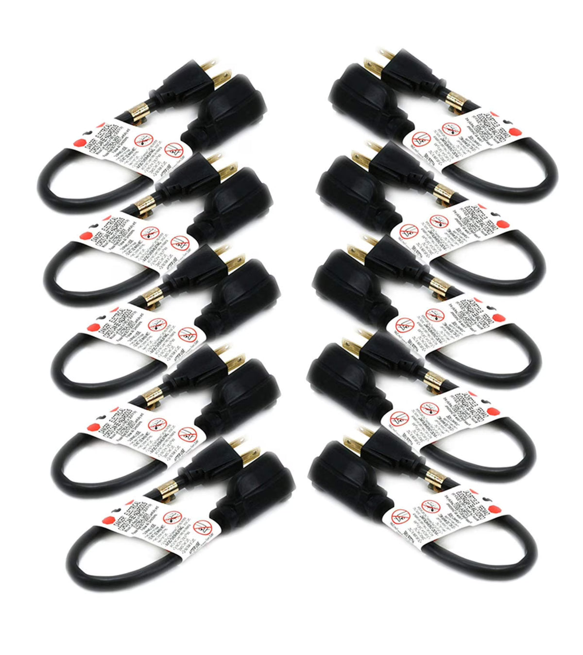 10 PACK 1 Feet Power Extension Cord X247