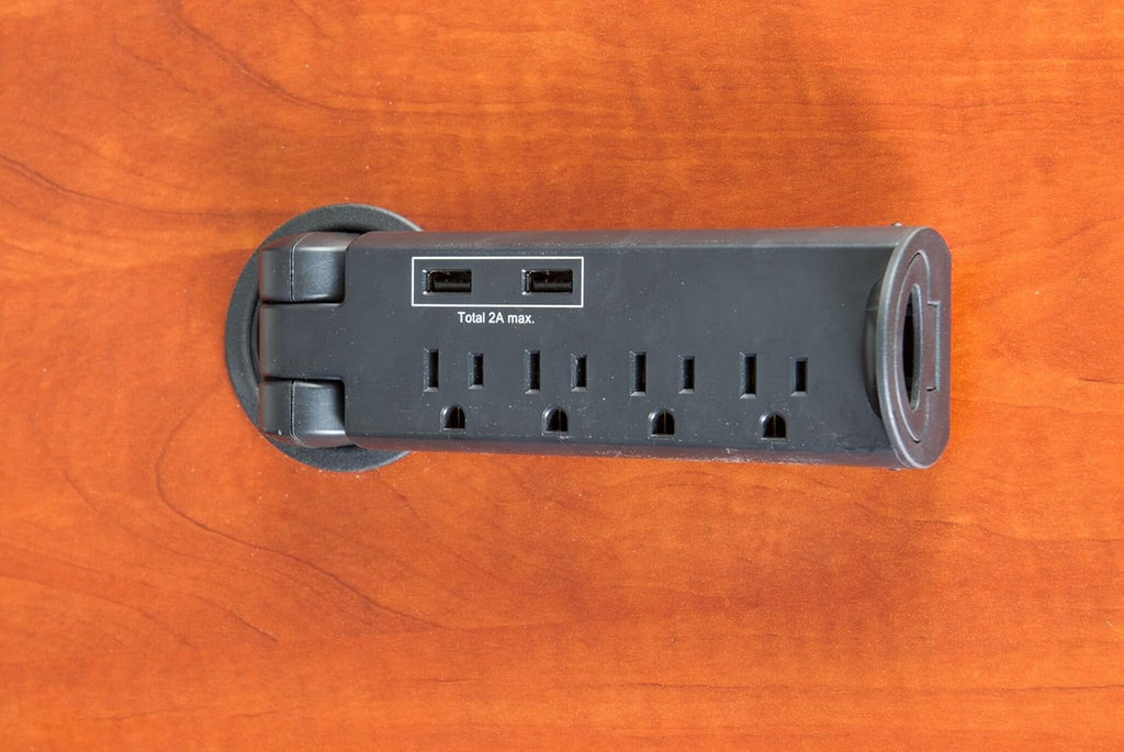 Desktop Pull-Up Power Module Grommet with Surge Protector and USB J172