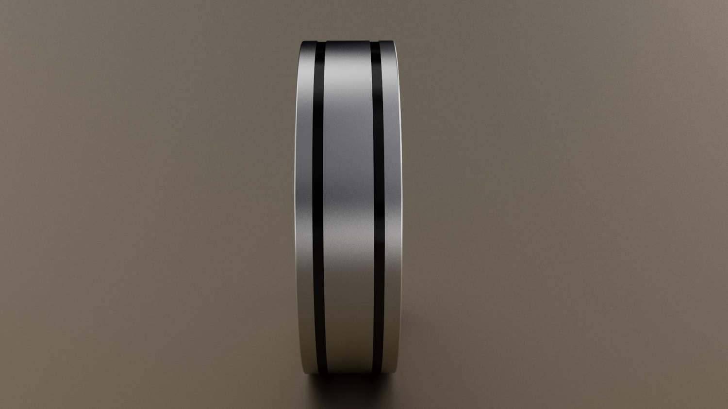 6mm Double Black Groove Wedding Band 10kt S298982