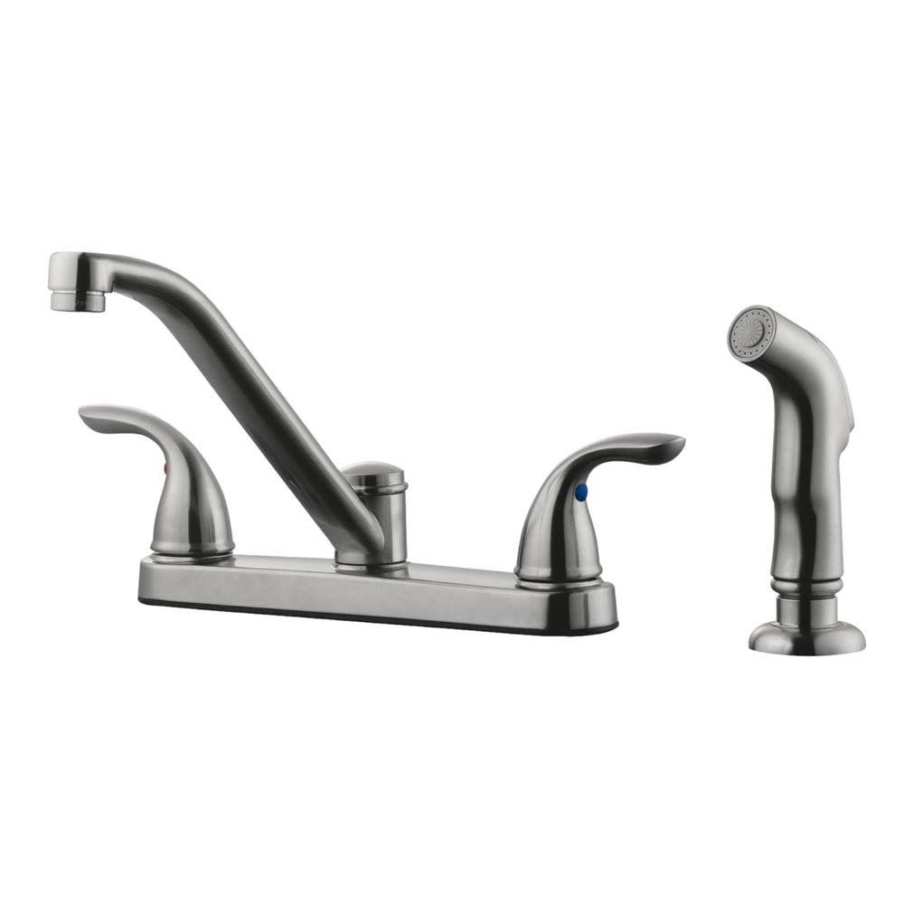 Satin Nickel Kitchen Faucet with Sprayer T313773