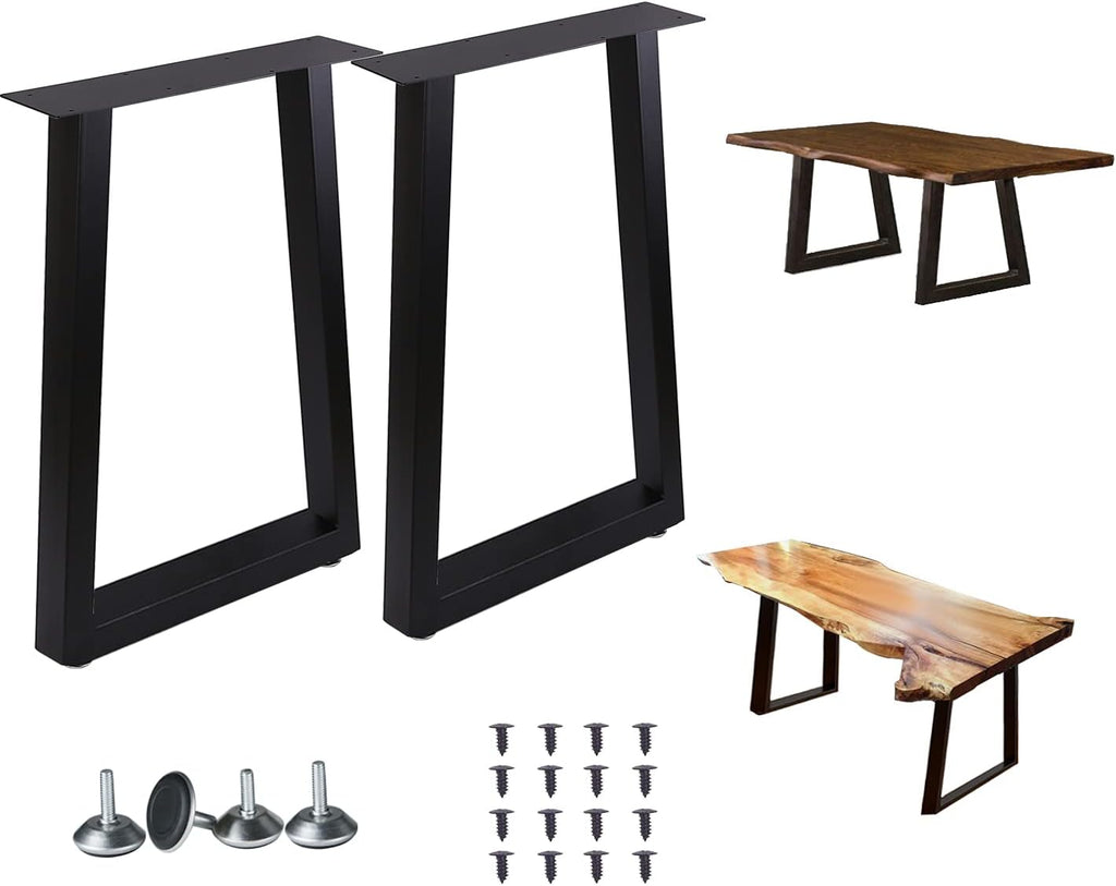 Set of 2 Metal Table Legs 28 Inch Height 18 Inch Wide with 4 Casters A804