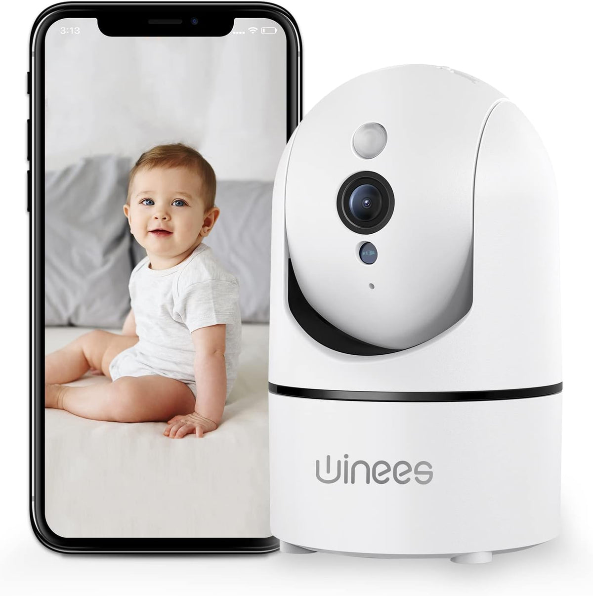 1080P Indoor WiFi Baby Monitor with Night Vision, 2 Way Audio, Pack of 2 V25795