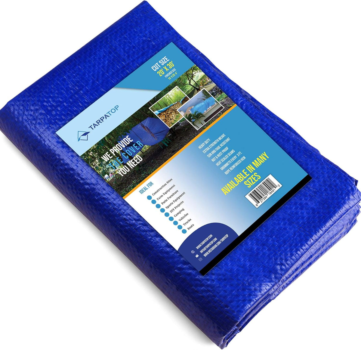 Blue Waterproof Poly Tarp Tarpaulin Pack of 2 E229186