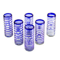 Cobalt Spiral Highball Glasses Set of 6 W591067