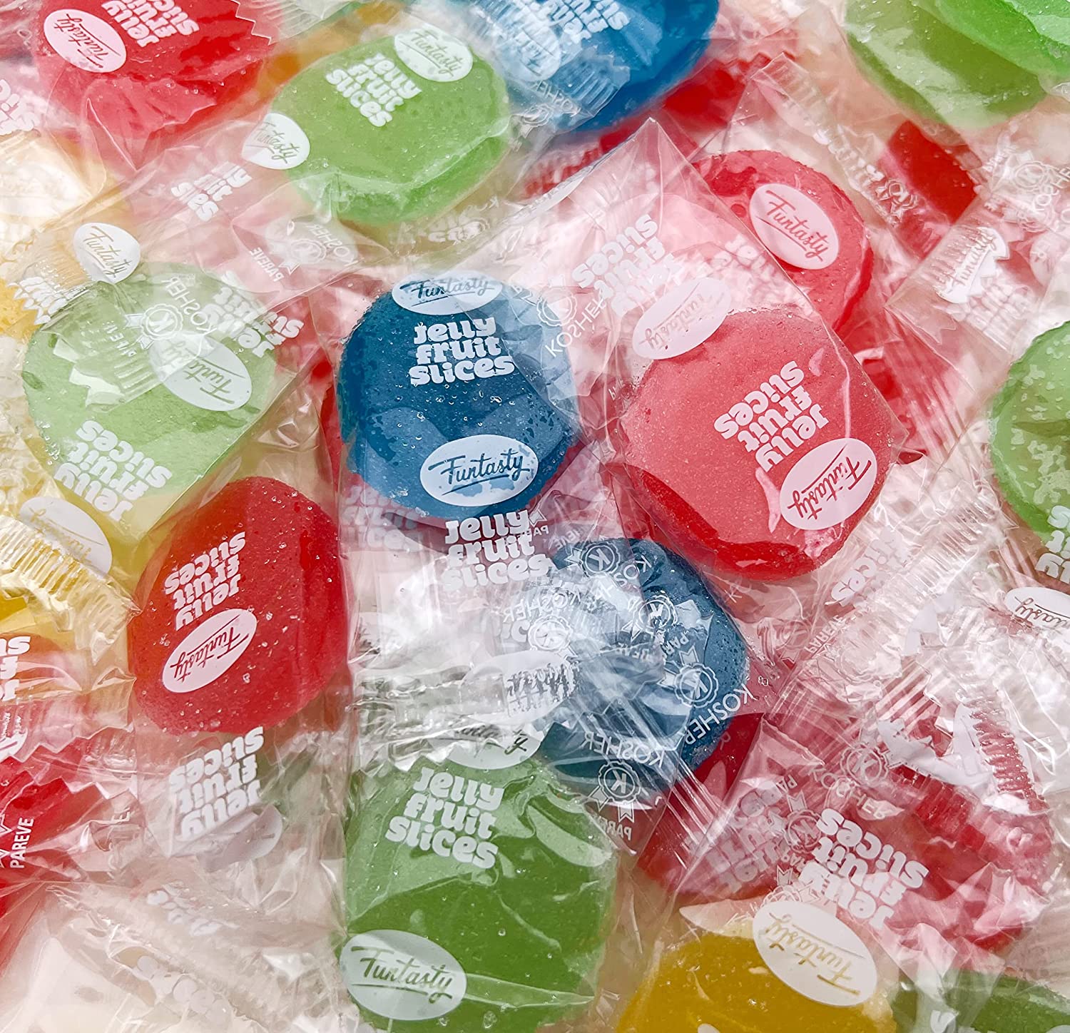 Assorted Fruit Jelly Patties Candy, Individually Wrapped - 2-Pound Pack K513478