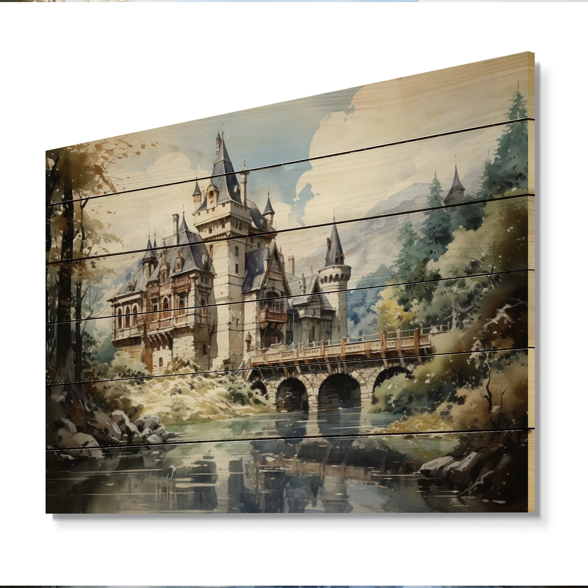 Natural Pine Wood Architecture Print N7140