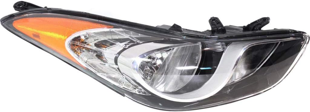 Headlight Assembly Passenger Side with Bulbs Black Housing K589
