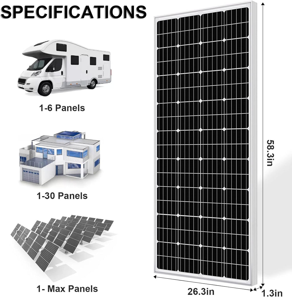 195 Watt 12 Volt Monocrystalline Solar Panel Module T696516