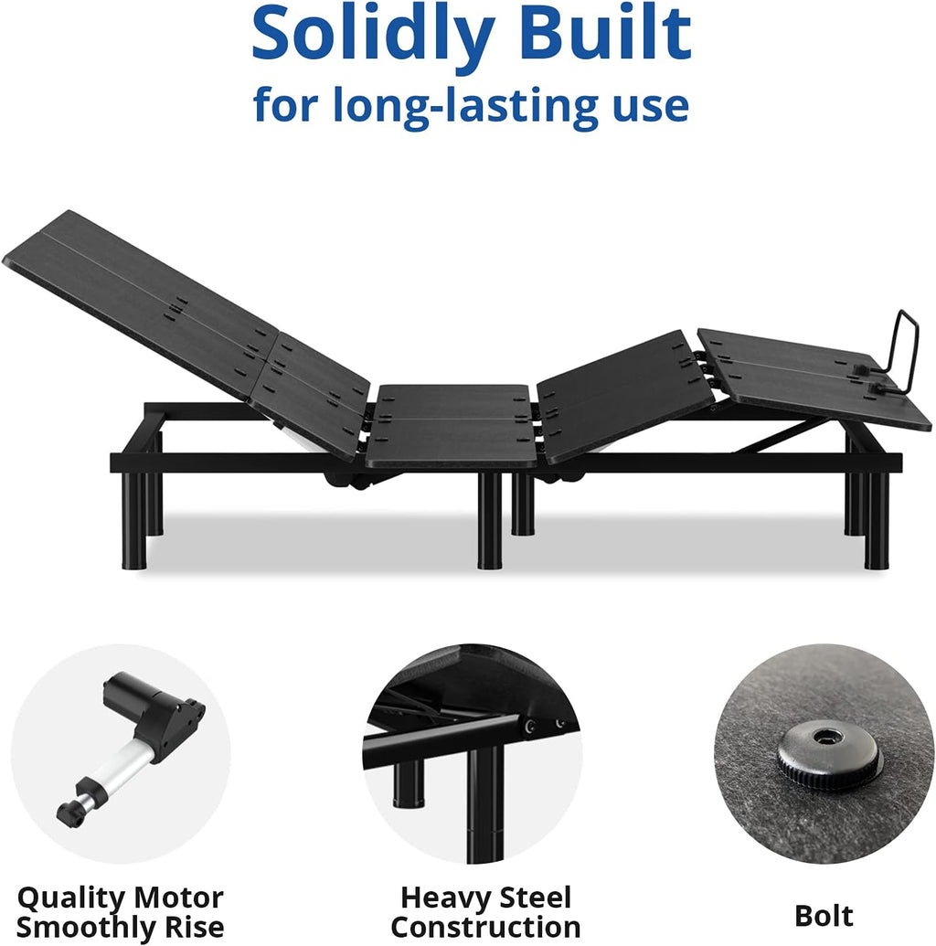 Black Twin XL Adjustable Bed Base with Wireless Remote V544468