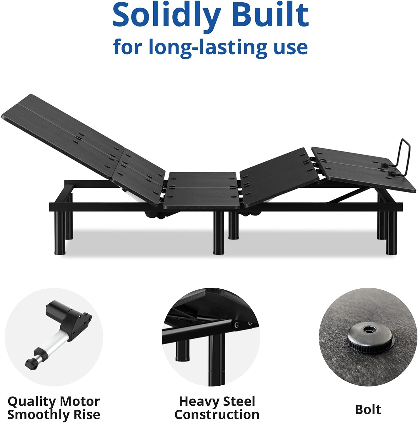 Black Twin XL Adjustable Bed Base with Wireless Remote V544468
