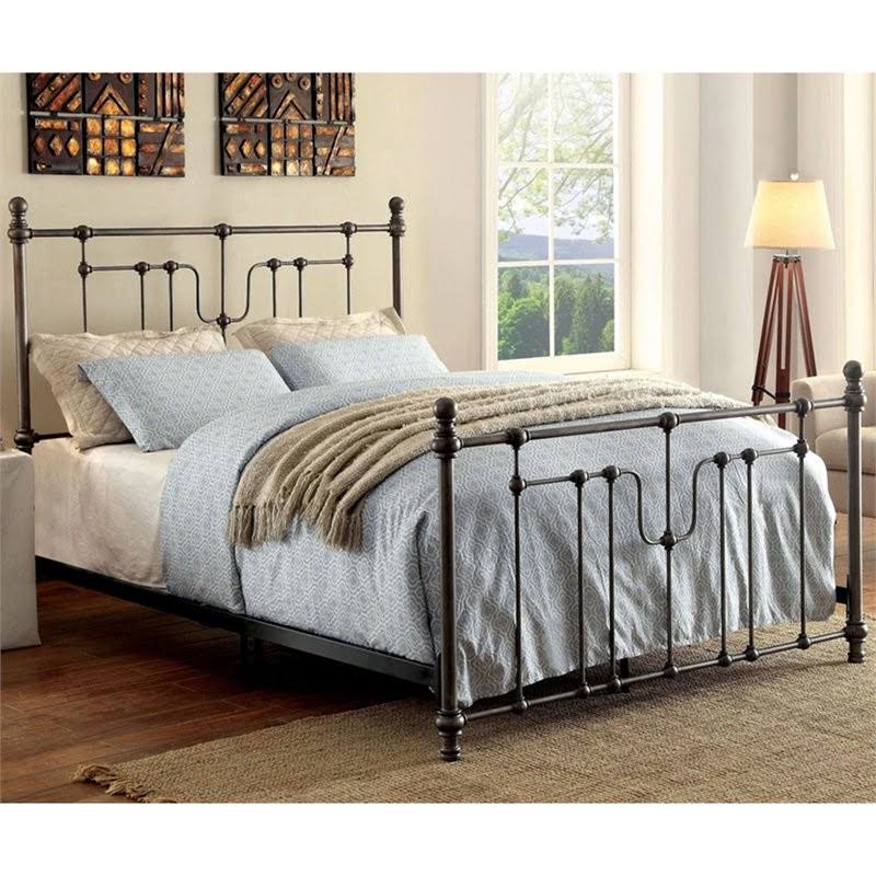 Black Metal Spindle Bed A23742