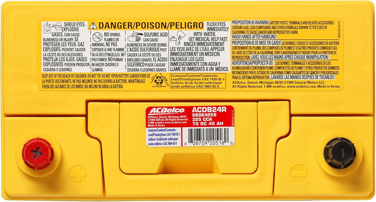 ACDelco Gold B24R Hybrid Vehicle AGM Battery B6844