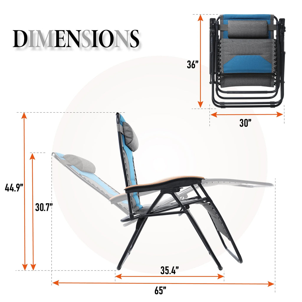 Aqua XL Oversized Padded Zero Gravity Chair C97740