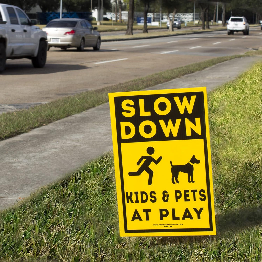 12" x 18" Bright Yellow Yard Sign with Metal Stake L25638