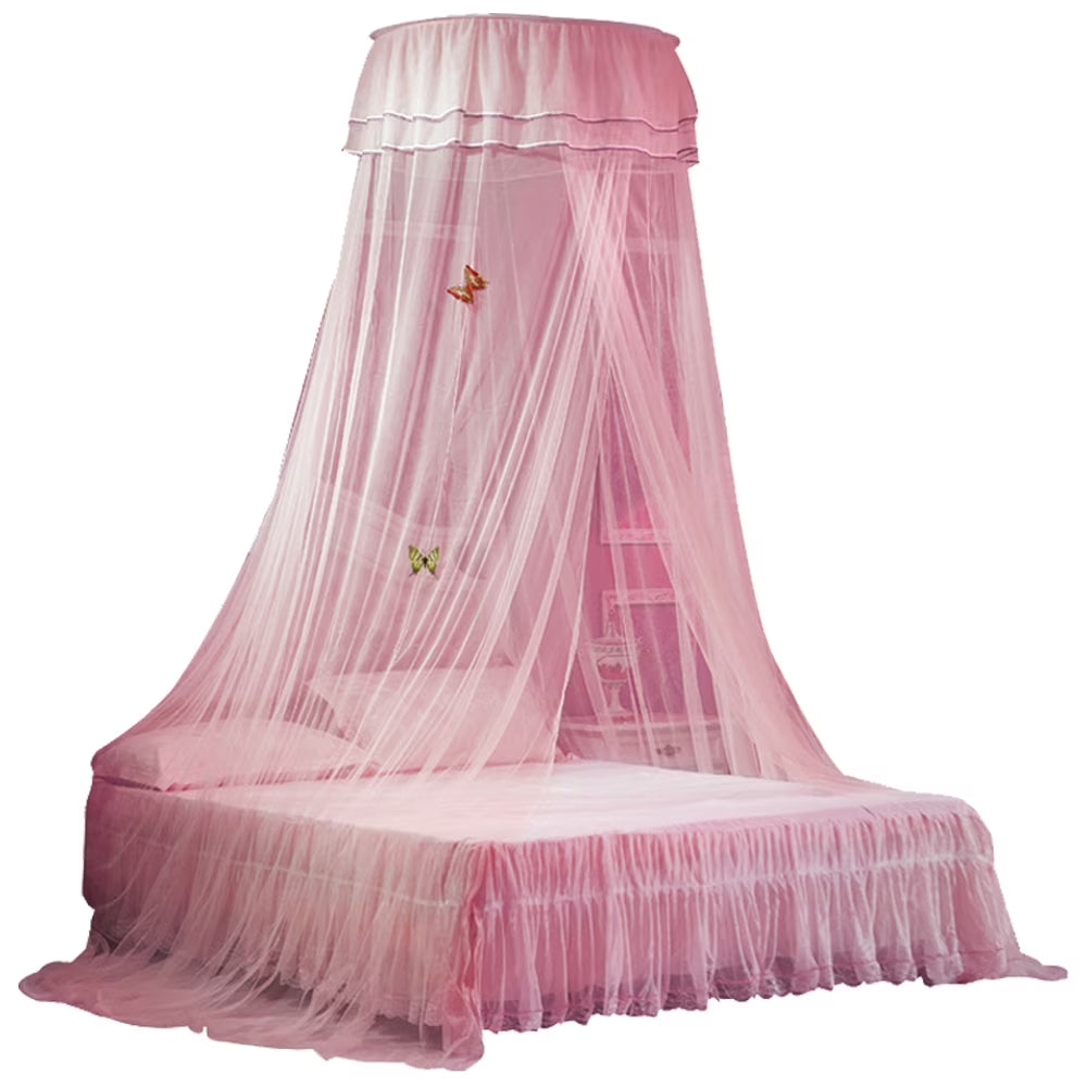 Princess Style Bed Canopy Fine Mesh Net Lace Curtain Q946