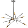 6 Light Brushed Nickel Steel Chandelier T62220