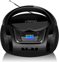 Black Pack of 2 Portable CD Player Boombox with FM Radio, Bluetooth, Stereo Sound Speaker J7522