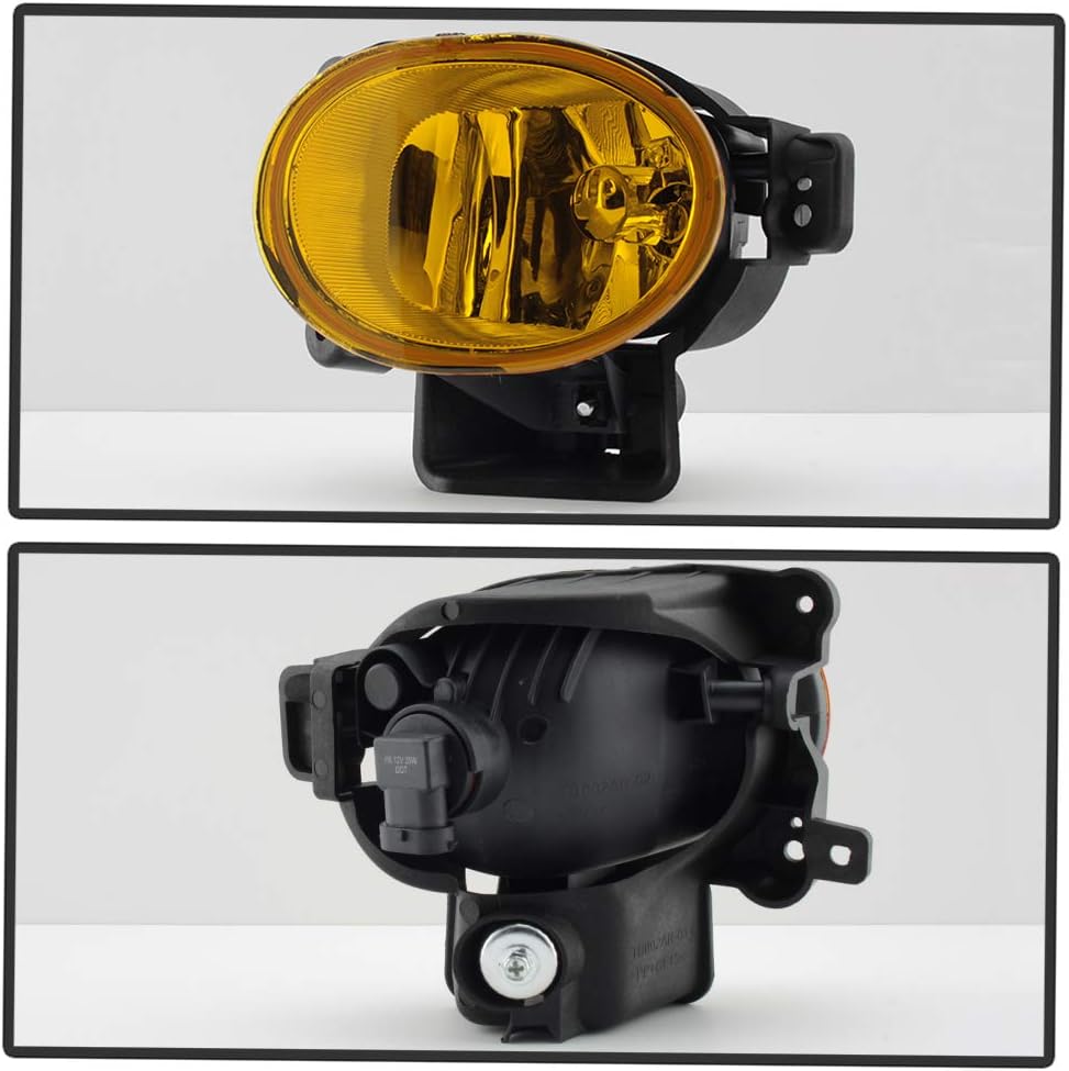Yellow Lens Bumper Fog Lights Assembly Driving Lamps with Bulbs H1298