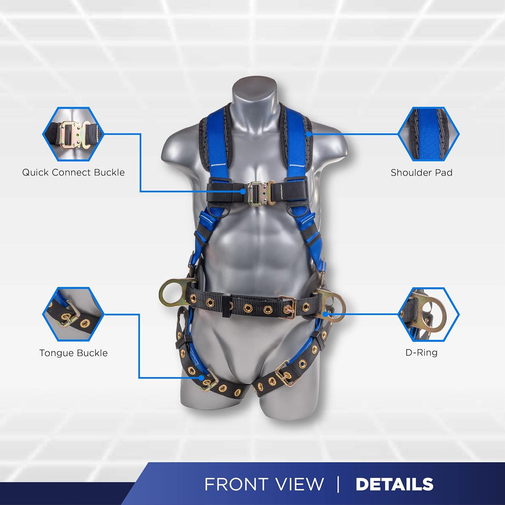 Roofing Bucket Kit with Full-Body Harness, 50' Vertical Rope & Anchor Set Y96677