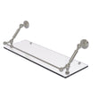 24 in. Floating Glass Shelf with Gallery Rail Satin Nickel A6032
