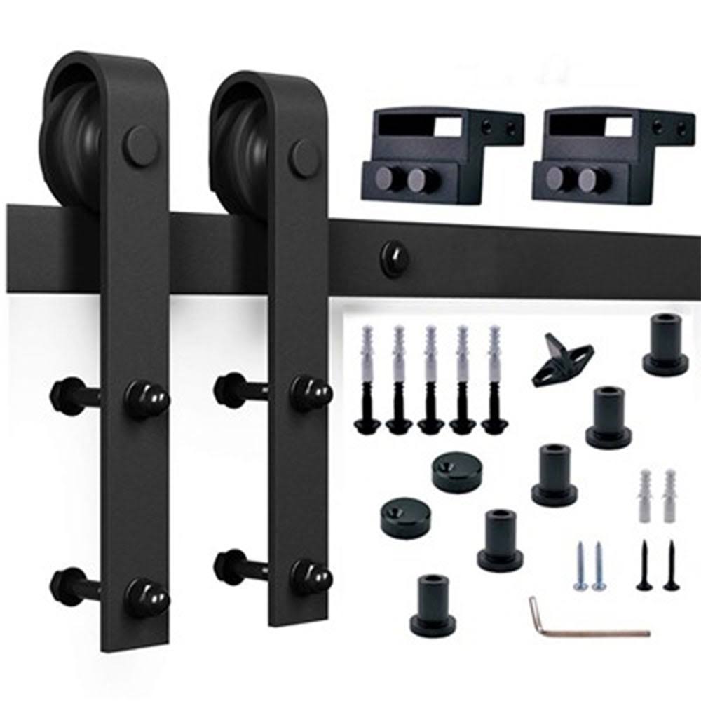 Black & White Contrast Wood Single Barn Door P9042