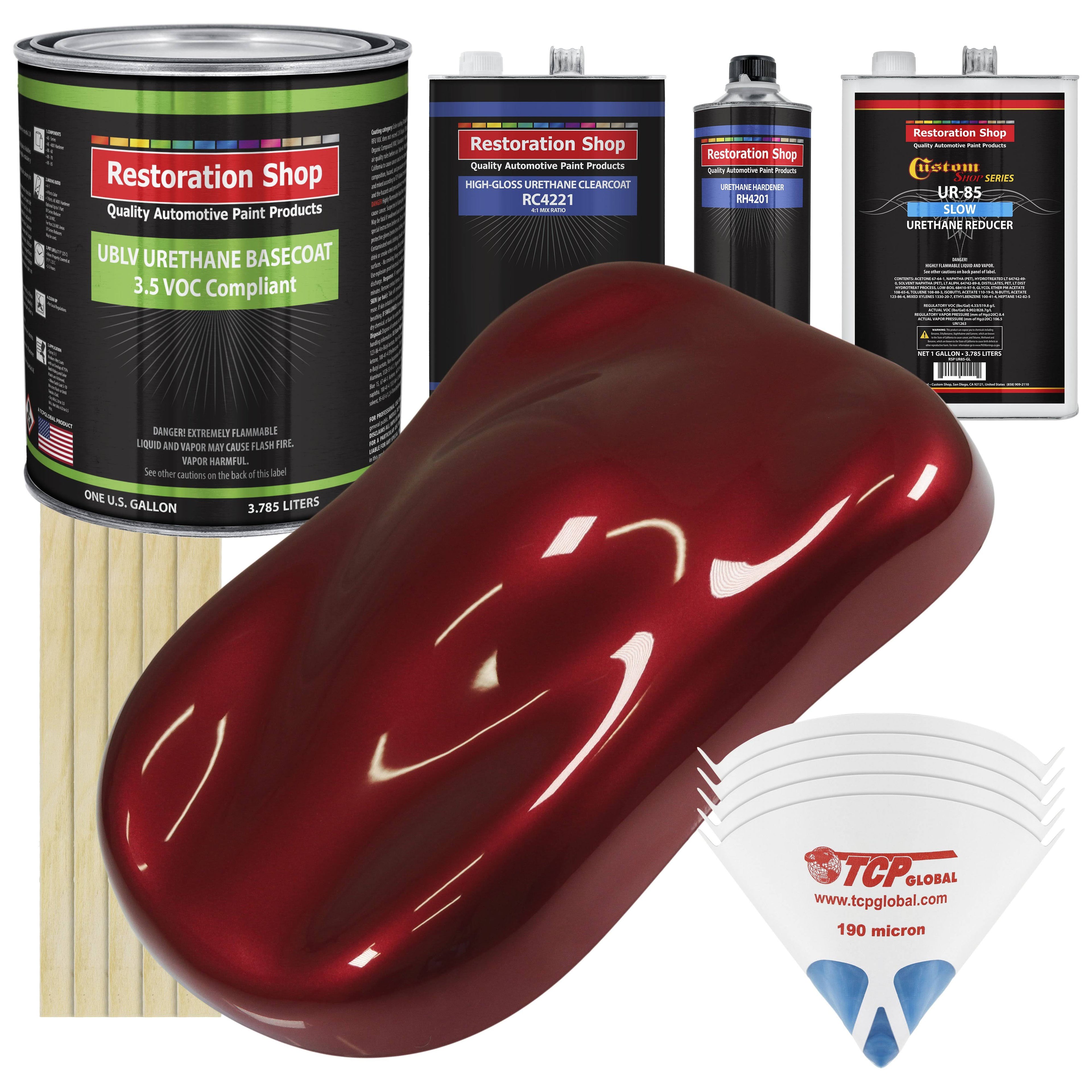 Fire Red Pearl Low VOC Urethane Basecoat with Clearcoat Auto Paint Complete Slow Gallon Paint Kit V259297