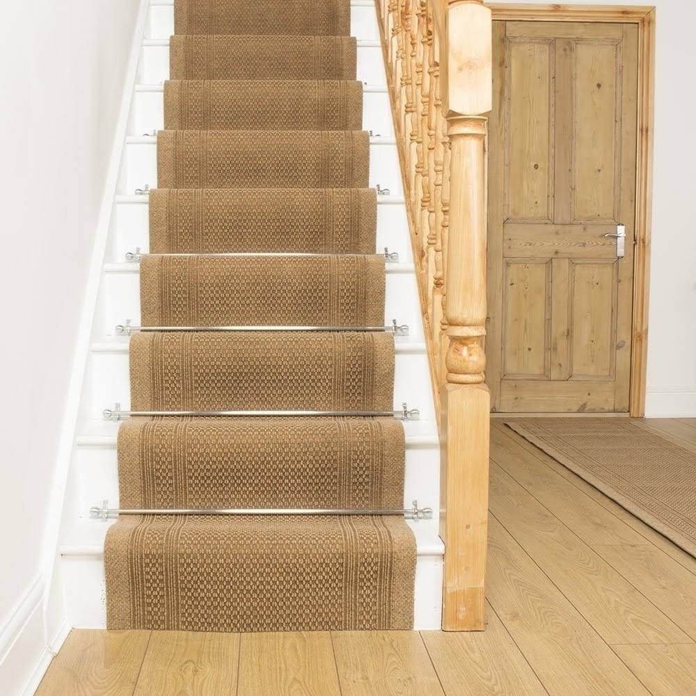 Aztec Beige Stair Carpet Runner, 31 foot D134