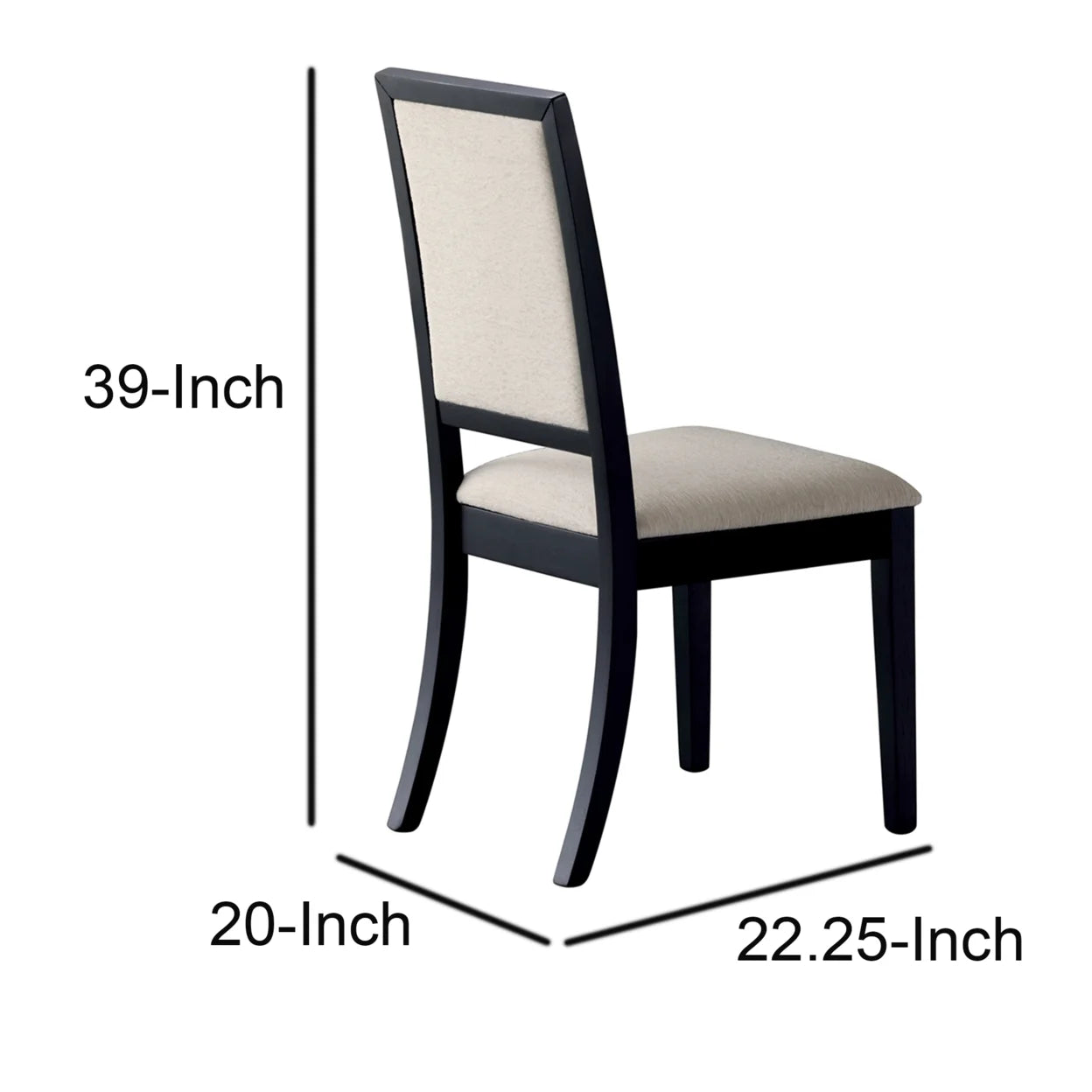 Black and Cream Upholstered Dining Side Chairs (Set of 2) J17291
