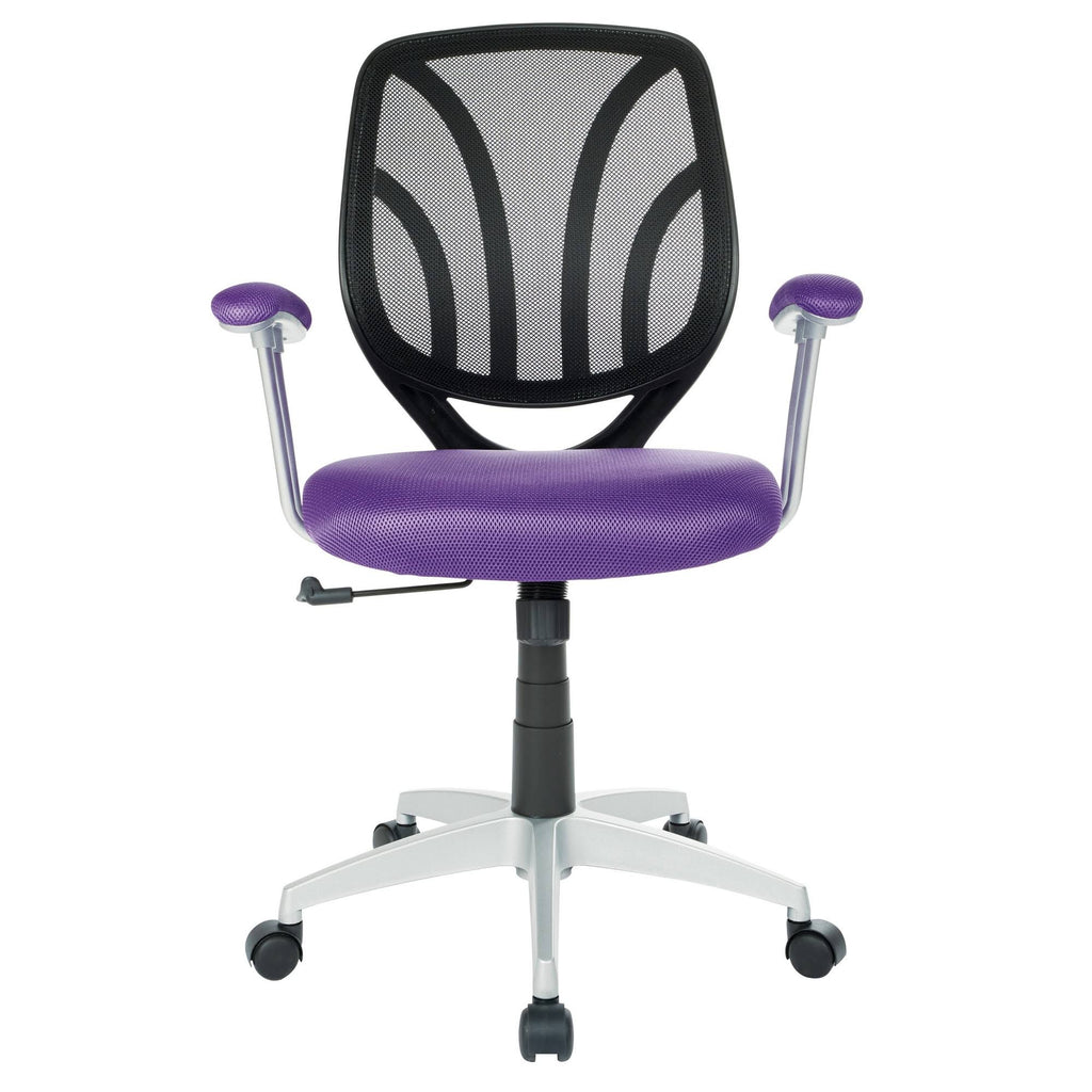 Purple Mesh Screen Back Chair with Silver Coated Arms and Base G95112