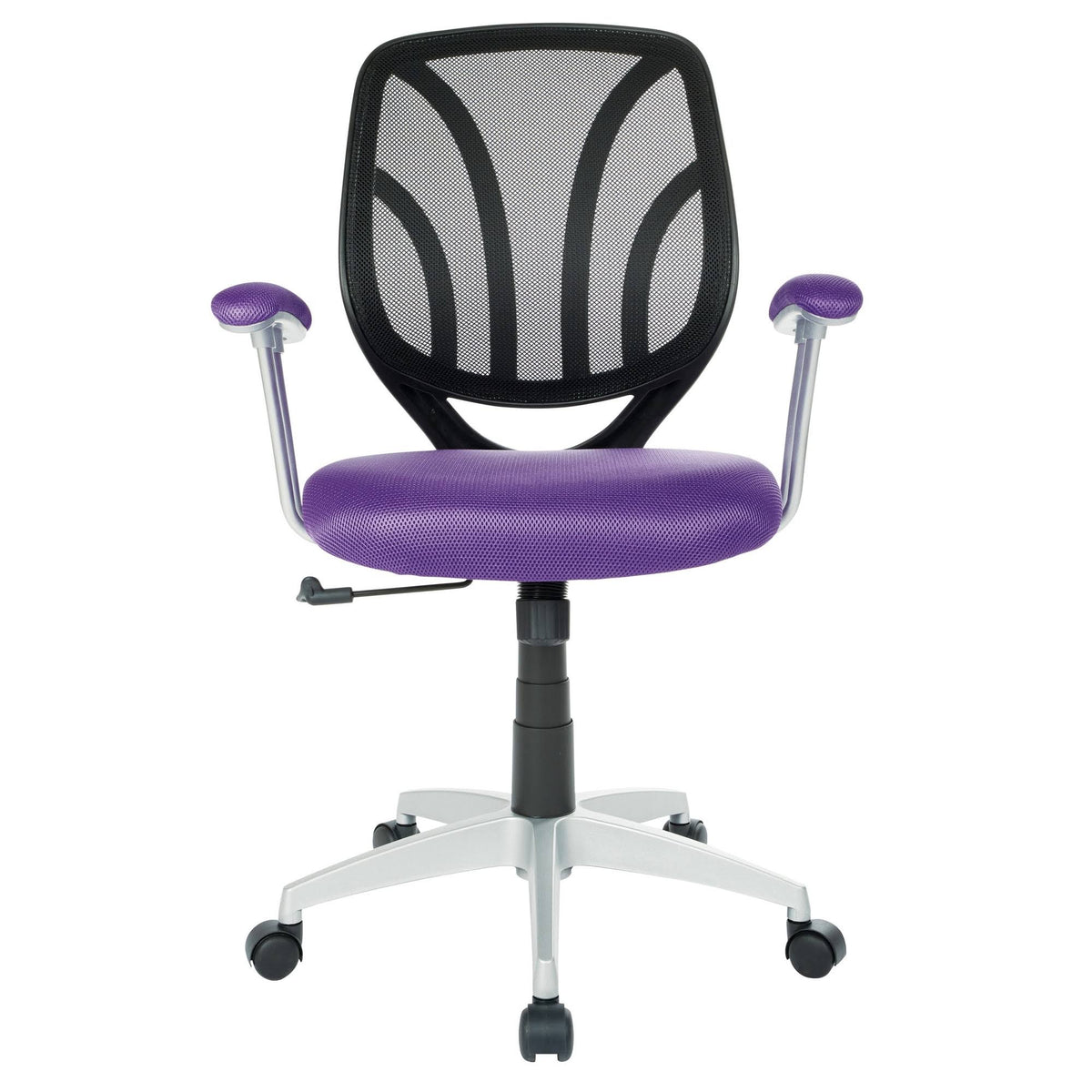 Purple Mesh Screen Back Chair with Silver Coated Arms and Base G95112