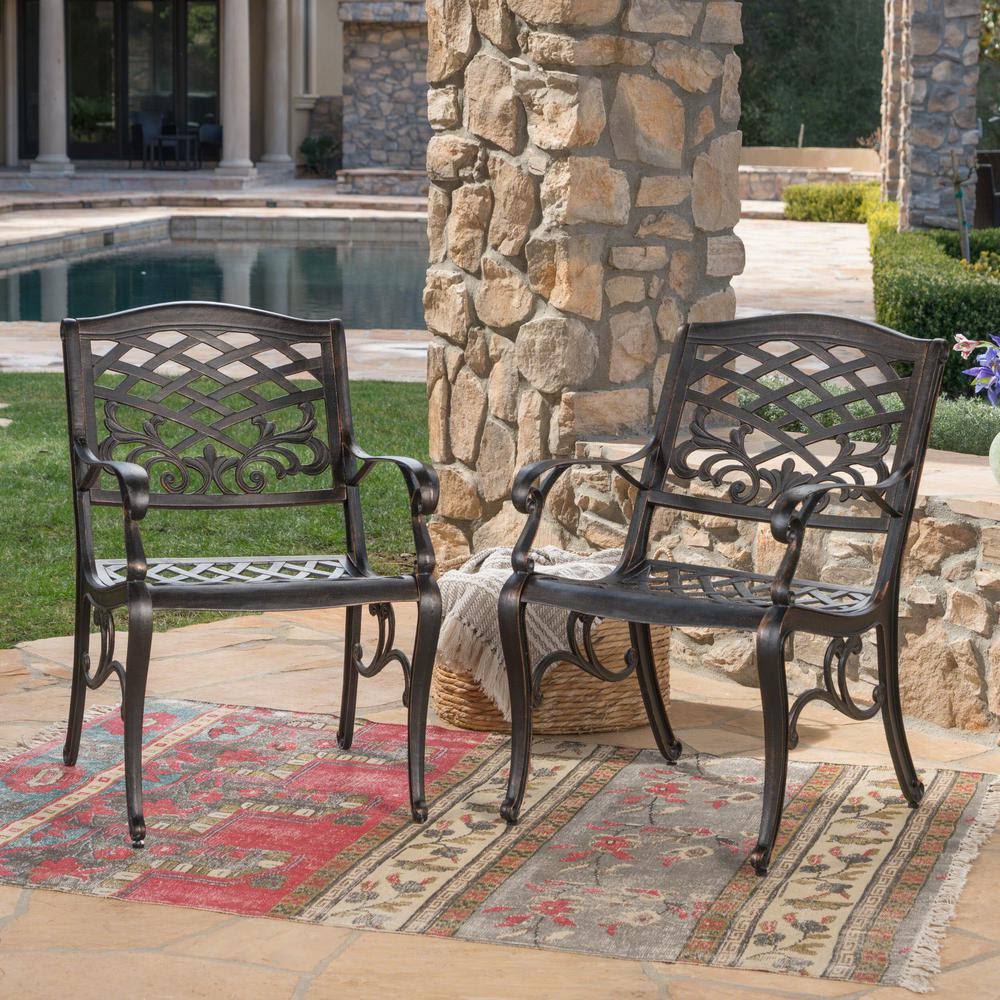 Copper Cast Aluminum Outdoor Dining Chair (2-Pack) O31755