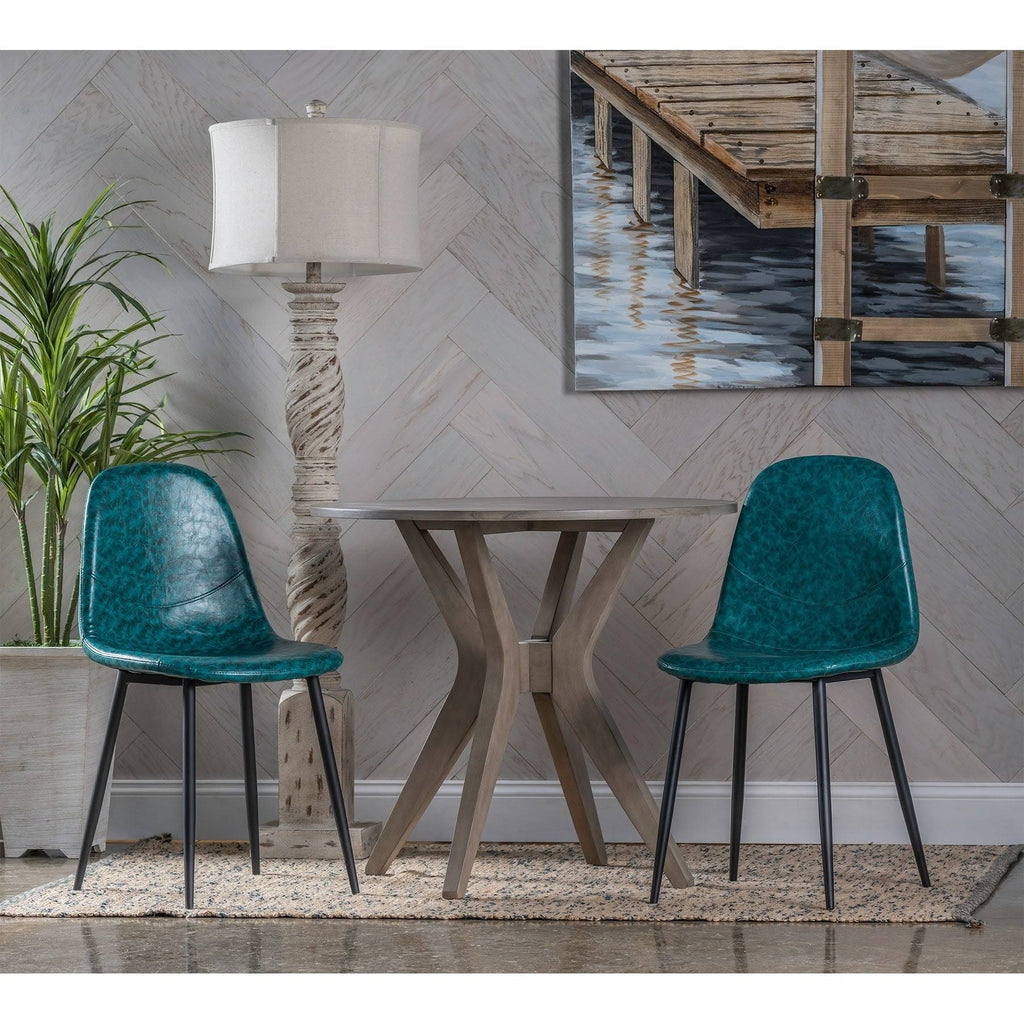 Blue and Black Set of 2 Dining Chair P880446